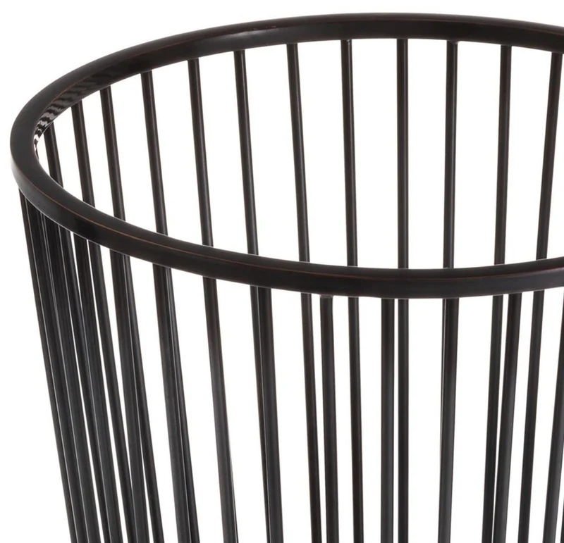 Casa Padrino Luxus Edelstahl Wäschekorb Bronze Ø 30 x H. 40,5 cm - Luxus Badezimmer Accessoires