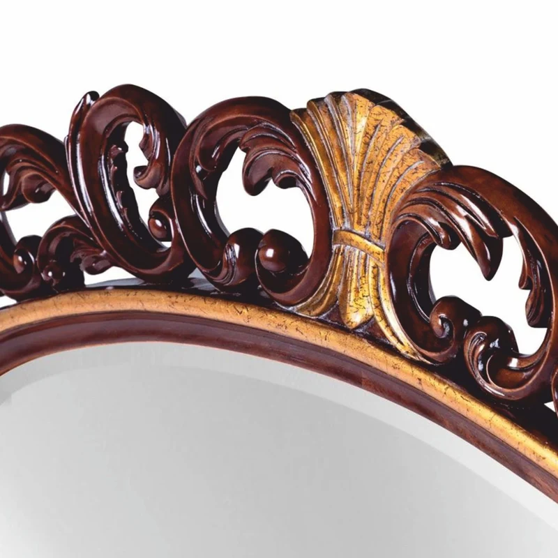 Casa Padrino Luxus Barock Mahagoni Spiegel Dunkelbraun / Antik Gold 135 cm - Barock Möbel