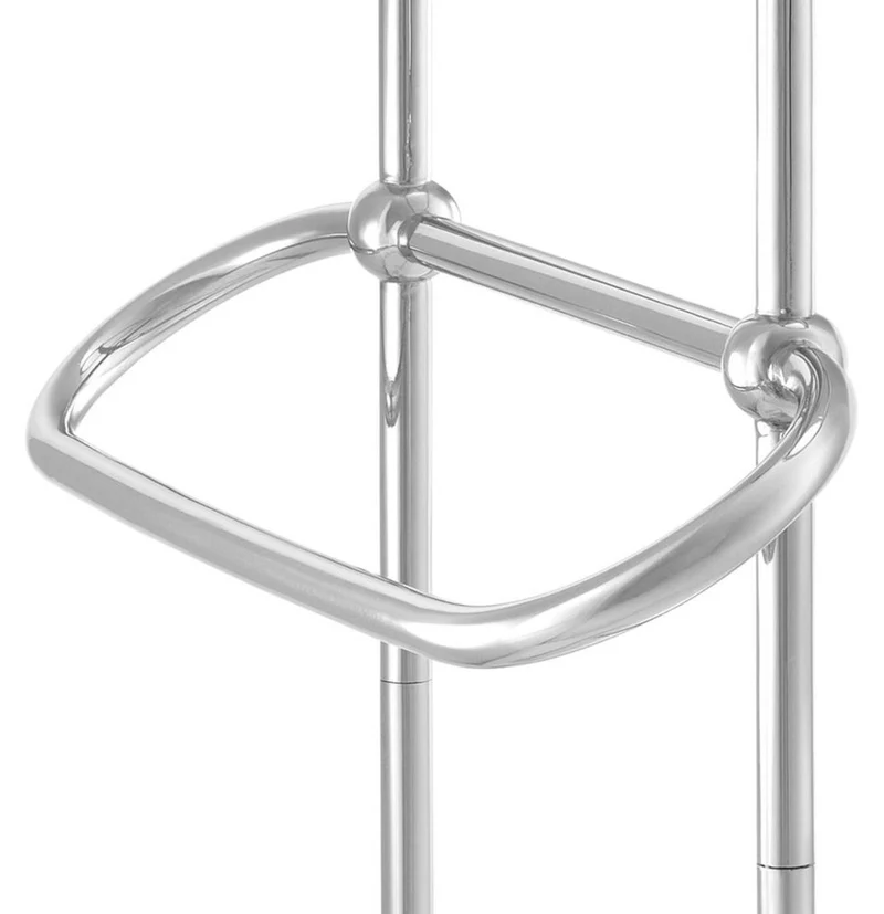 Casa Padrino Luxus Handtuchhalter Silber / Weiß 50 x 22 x H. 159 cm - Luxus Badezimmer Accessoires