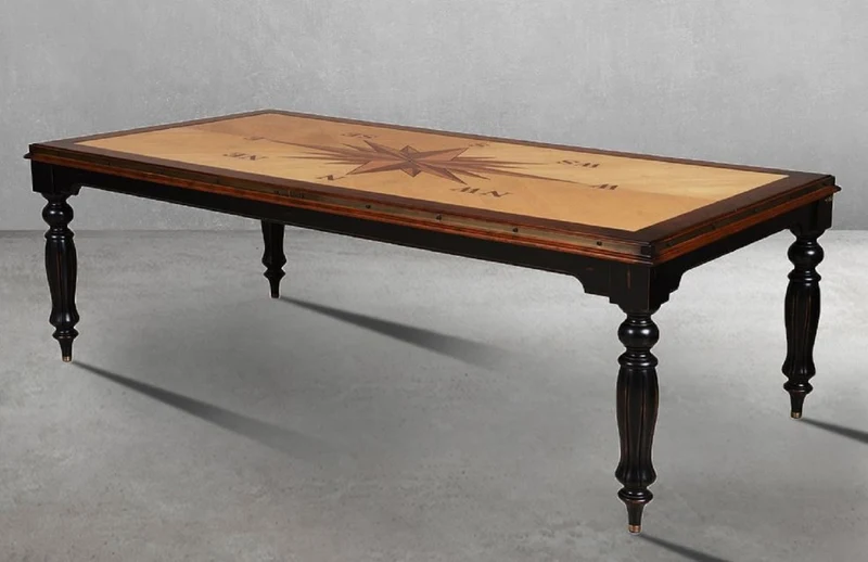 Casa Padrino Luxus Vintage Stil Esstisch Naturfarben / Braun / Schwarz 240 x 120,5 x H. 77,5 cm - Rechteckiger Massivholz Esszimmertisch - Esszimmer Möbel - Vintage Stil Möbel - Luxus Möbel