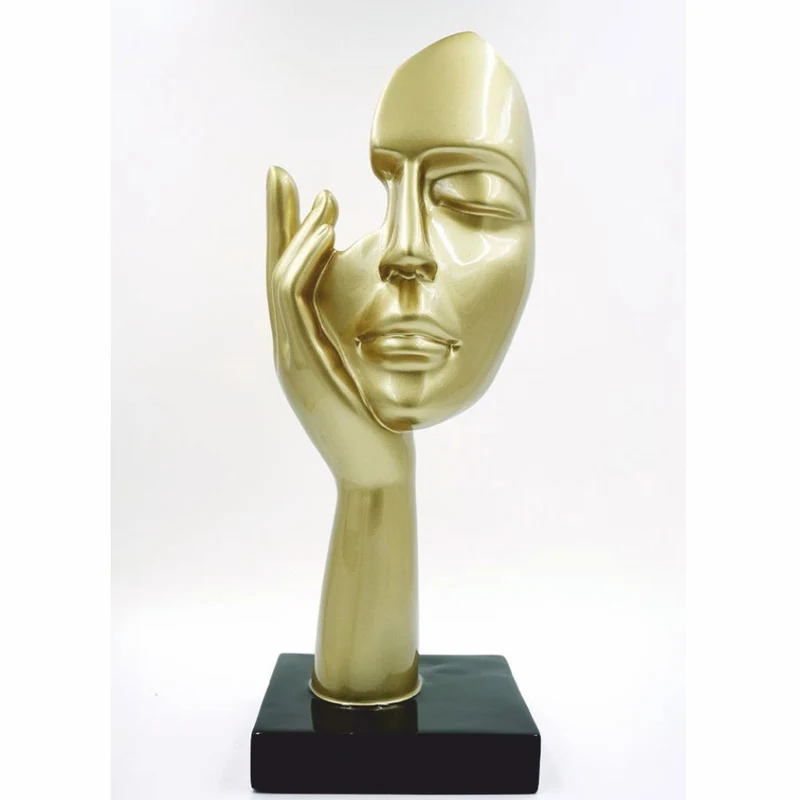 Casa Padrino Deko Skulptur Gold / Schwarz H. 50 cm - Büro Deko
