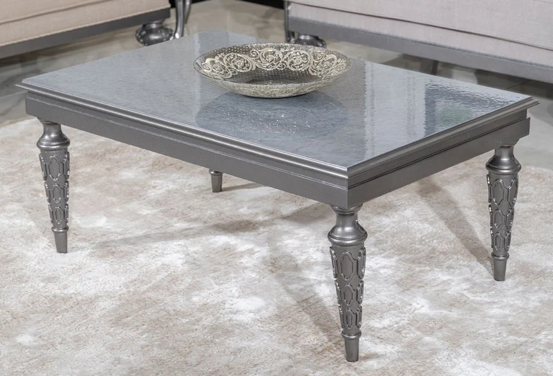 Casa Padrino Luxus Barock Couchtisch Grau - Rechteckiger Massivholz Wohnzimmertisch im Barockstil - Barock Möbel - Luxus Möbel im Barockstil - Barock Einrichtung - Edel & Prunkvoll