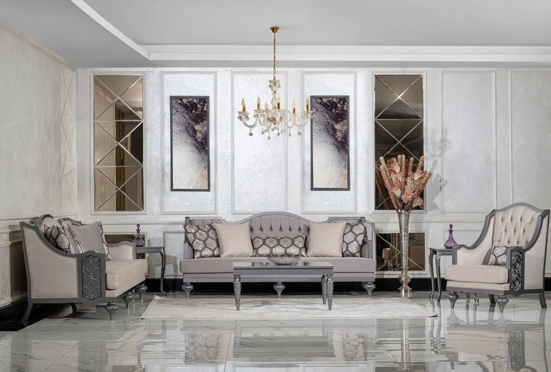 Casa Padrino Luxus Barock Couchtisch Grau - Rechteckiger Massivholz Wohnzimmertisch im Barockstil - Barock Möbel - Luxus Möbel im Barockstil - Barock Einrichtung - Edel & Prunkvoll