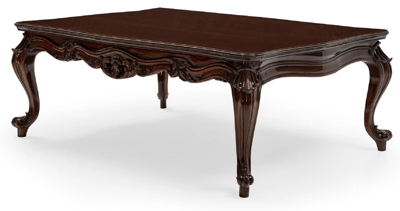 Casa Padrino Luxus Barock Couchtisch Braun - Handgefertigter Massivholz Wohnzimmertisch im Barockstil - Wohnzimmer Möbel im Barockstil - Barock Möbel - Edel & Prunkvoll