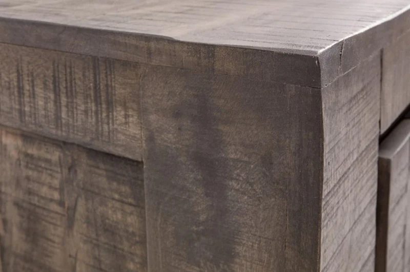 Casa Padrino Landhausstil Sideboard Grau 175 x 50 x H. 76 cm - Massivholz Schrank mit 2 Türen und 3 Schubladen - Wohnzimmer Möbel