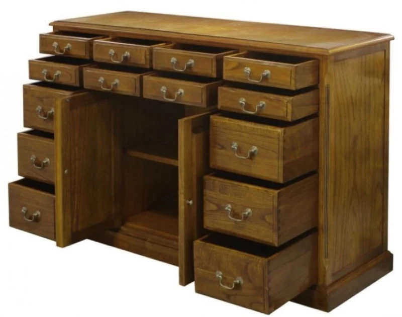Casa Padrino Luxus Wohnzimmerschrank mit 2 Türen und 14 Schubladen Braun 120 x 39 x H. 80 cm - Luxus Qualität