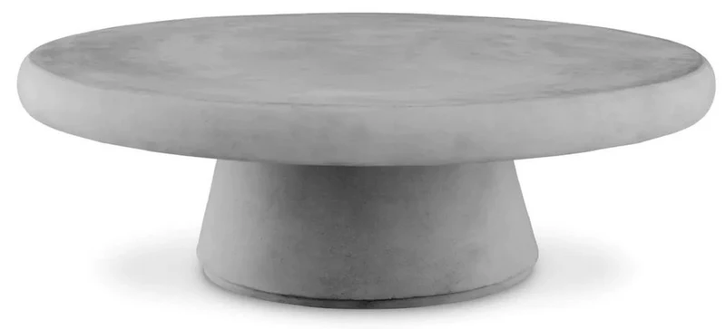 Casa Padrino Luxus Gartentisch Grau Ø 100 x H. 32 cm - Runder Garten Couchtisch aus glasfaserverstärktem Beton - Garten & Terrassen Möbel - Luxus Qualität