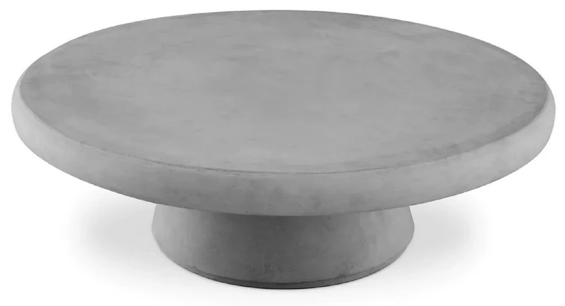Casa Padrino Luxus Gartentisch Grau Ø 100 x H. 32 cm - Runder Garten Couchtisch aus glasfaserverstärktem Beton - Garten & Terrassen Möbel - Luxus Qualität