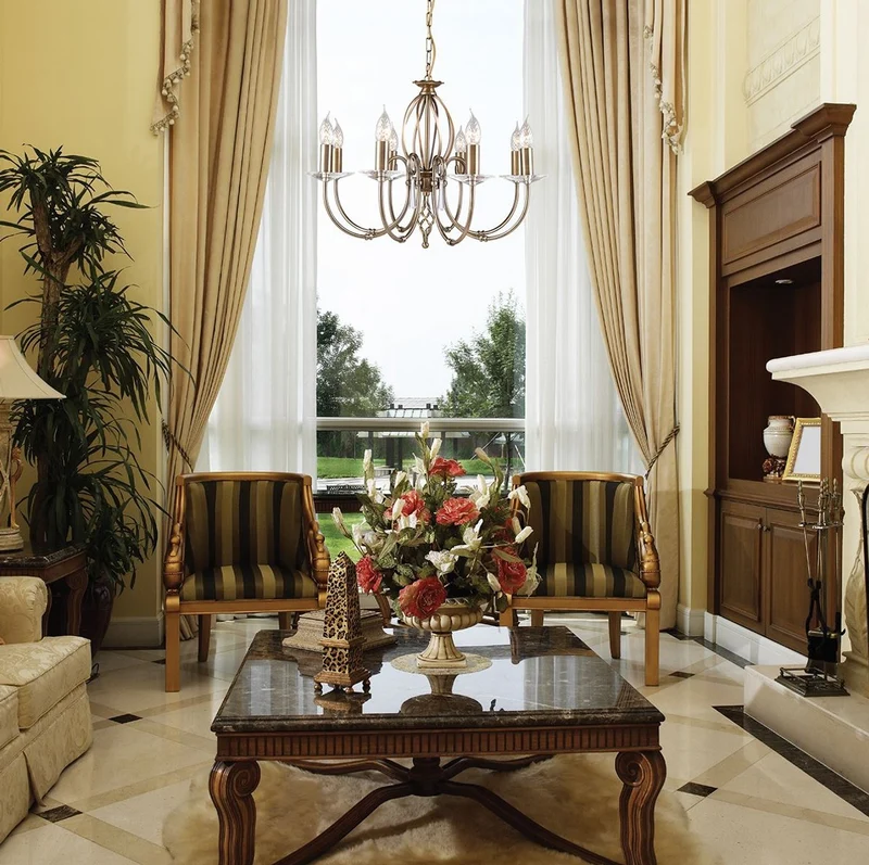 Casa Padrino Barock Kronleuchter Antik Messing Ø 65 x H. 46 cm - Elegante Wohnzimmer Kronleuchter - Kronleuchter im Barockstil