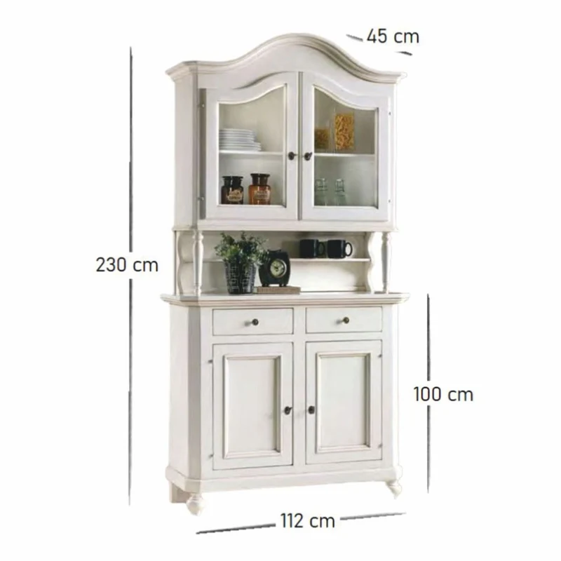 Casa Padrino Landhausstil Esszimmer Schrank Weiß H. 230 cm - Esszimmer Möbel