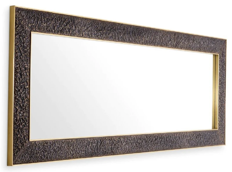 Casa Padrino Luxus Wandspiegel Bronze / Antik Messing 80 x 3,5 x H. 220 cm - Rechteckiger Spiegel - Wohnzimmer Spiegel - Schlafzimmer Spiegel - Garderoben Spiegel - Luxus Möbel - Luxus Interior