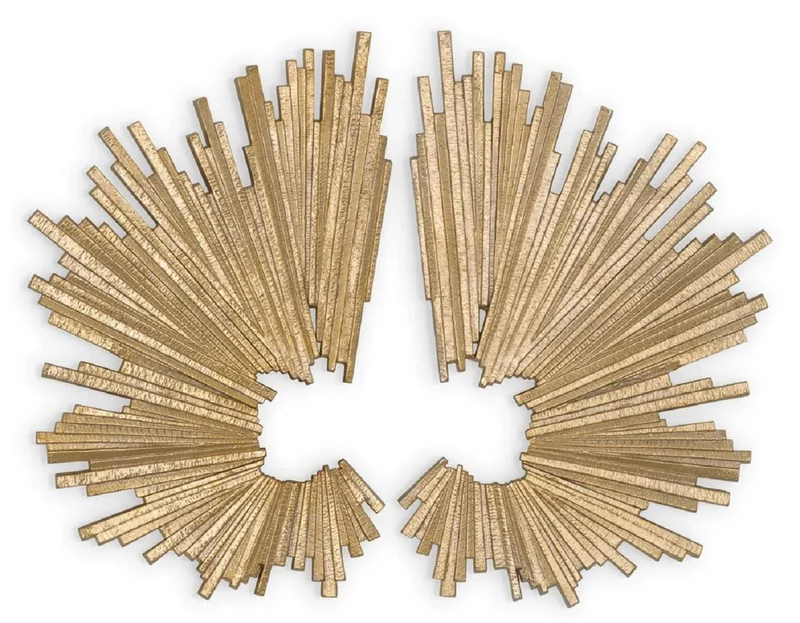 Casa Padrino Luxus Wanddeko Set Gold 55 x 7,5 x H. 75 cm - Wohnzimmer Deko - Hotel Deko - Deko Accessoires - Luxus Möbel - Luxus Kollektion
