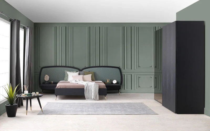 Casa Padrino Luxus Schlafzimmerschrank Schwarz 260 x 70 x H. 228 cm - Beleuchteter Massivholz Kleiderschrank mit 2 Schiebetüren - Schlafzimmer Möbel - Hotel Möbel - Luxus Möbel