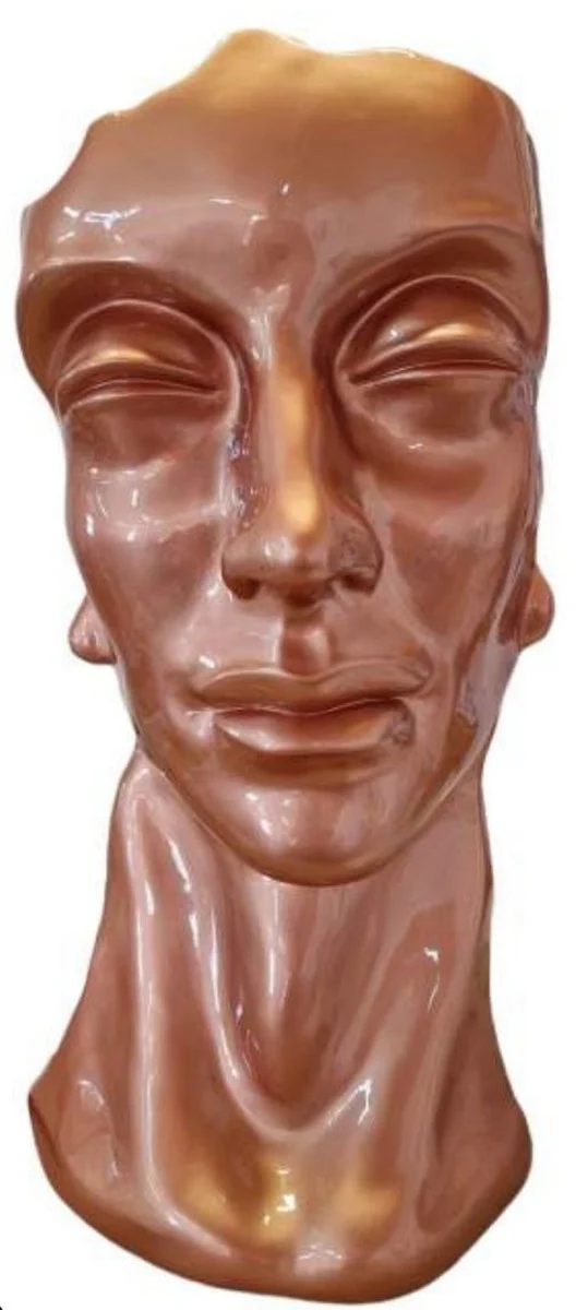 Casa Padrino Luxus Designer Deko Büste Braun H. 70 cm - Abstrakte Deko Skulptur Büste - Wohnzimmer Deko Figur Büste - Garten Deko Figur Büste - Abstrakte Luxus Deko Büsten