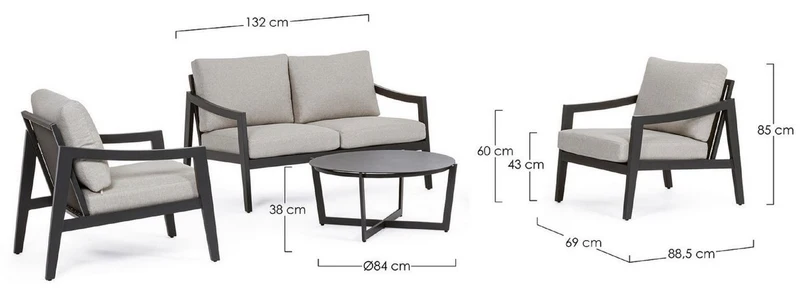 Casa Padrino Luxus Gartenmöbel Set Grau / Anthrazit - 1 Luxus Gartensofa & 2 Luxus Gartensessel & 1 Luxus Gartentisch - Garten Möbel - Hotel Möbel - Pool Möbel - Outdoor Möbel - Luxus Möbel
