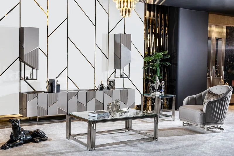 Casa Padrino Luxus Couchtisch Silber 120 x 80 x H. 45 cm - Rechteckiger Wohnzimmertisch mit Glasplatte - Luxus Wohnzimmer Möbel - Luxus Hotel Möbel