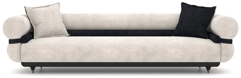 Casa Padrino Luxus Sofa Grau / Blau / Schwarz / Kupfer 260 x 88 x H. 65 cm - Wohnzimmer Sofa - Hotel Sofa - Wohnzimmer Möbel - Hotel Möbel - Luxus Möbel - Luxus Einrichtung