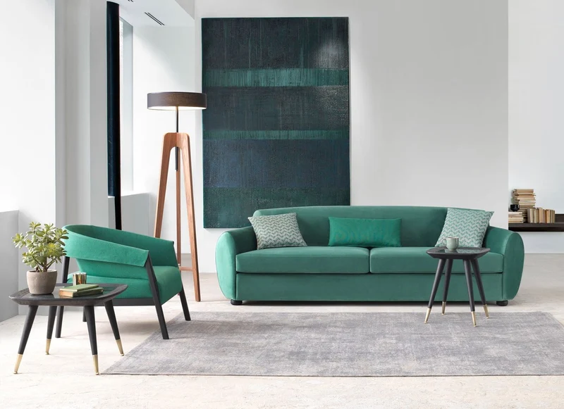 Casa Padrino Luxus Sofa Grün / Schwarz 260 x 105 x H. 80 cm - Wohnzimmer Sofa - Hotel Sofa - Wohnzimmer Möbel - Hotel Möbel - Luxus Möbel - Wohnzimmer Einrichtung - Luxus Einrichtung