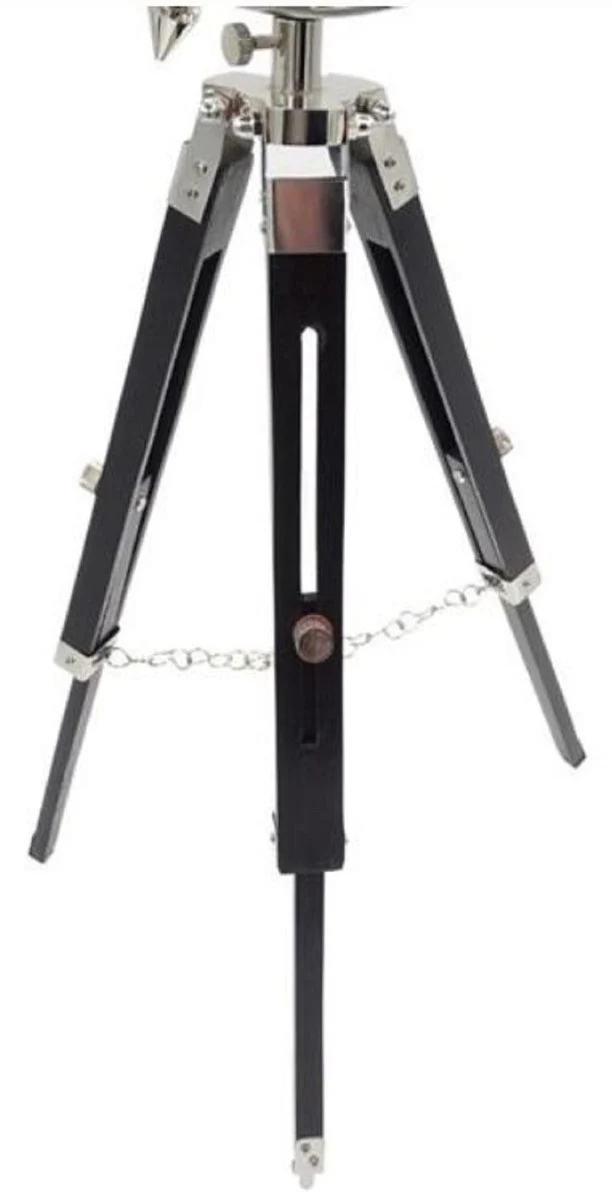 Casa Padrino Deko Globus Mehrfarbig / Schwarz / Silber H. 78 cm - Höhenverstellbarer Globus mit Dreibein Stativ - Büro Deko - Wohnzimmer Deko - Deko Accessoires