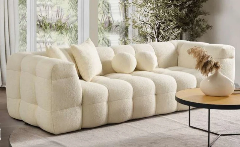 Casa Padrino Luxus Sofa Creme 235 x 75 x H. 100 cm - Wohnzimmer Sofa - Hotel Sofa - Wohnzimmer Möbel - Hotel Möbel - Luxus Möbel - Luxus Einrichtung - Wohnzimmer Einrichtung