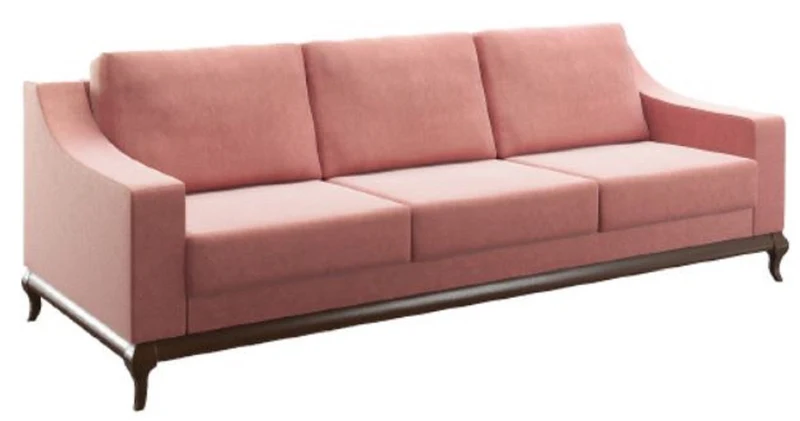 Casa Padrino Luxus Sofa Rosa / Dunkelbraun 225 x 100 x H. 77 cm - Wohnzimmer Sofa mit Schlaffunktion - Wohnzimmer Möbel - Luxus Möbel - Luxus Interior