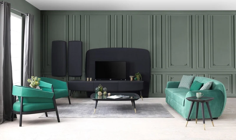 Casa Padrino Luxus Sessel Grün / Schwarz 73 x 80 x H. 75 cm - Wohnzimmer Sessel - Hotel Sessel - Wohnzimmer Möbel - Hotel Möbel - Luxus Möbel - Luxus Einrichtung