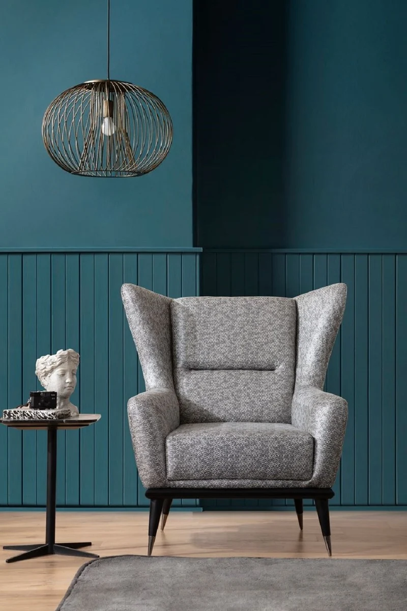 Casa Padrino Luxus Sessel Grau / Schwarz 92 x 90 x H. 91 cm - Wohnzimmer Sessel - Hotel Sessel - Wohnzimmer Möbel - Hotel Möbel - Luxus Möbel - Luxus Wohnzimmer Einrichtung