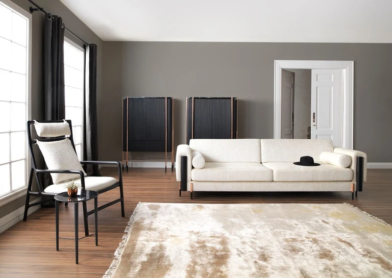 Casa Padrino Luxus Barschrank Schwarz / Matt Schwarz / Kupfer 104 x 52 x H. 150 cm - Beleuchteter Weinschrank mit 2 Türen - Wohnzimmer Möbel - Bar Möbel - Hotel Möbel - Luxus Kollektion