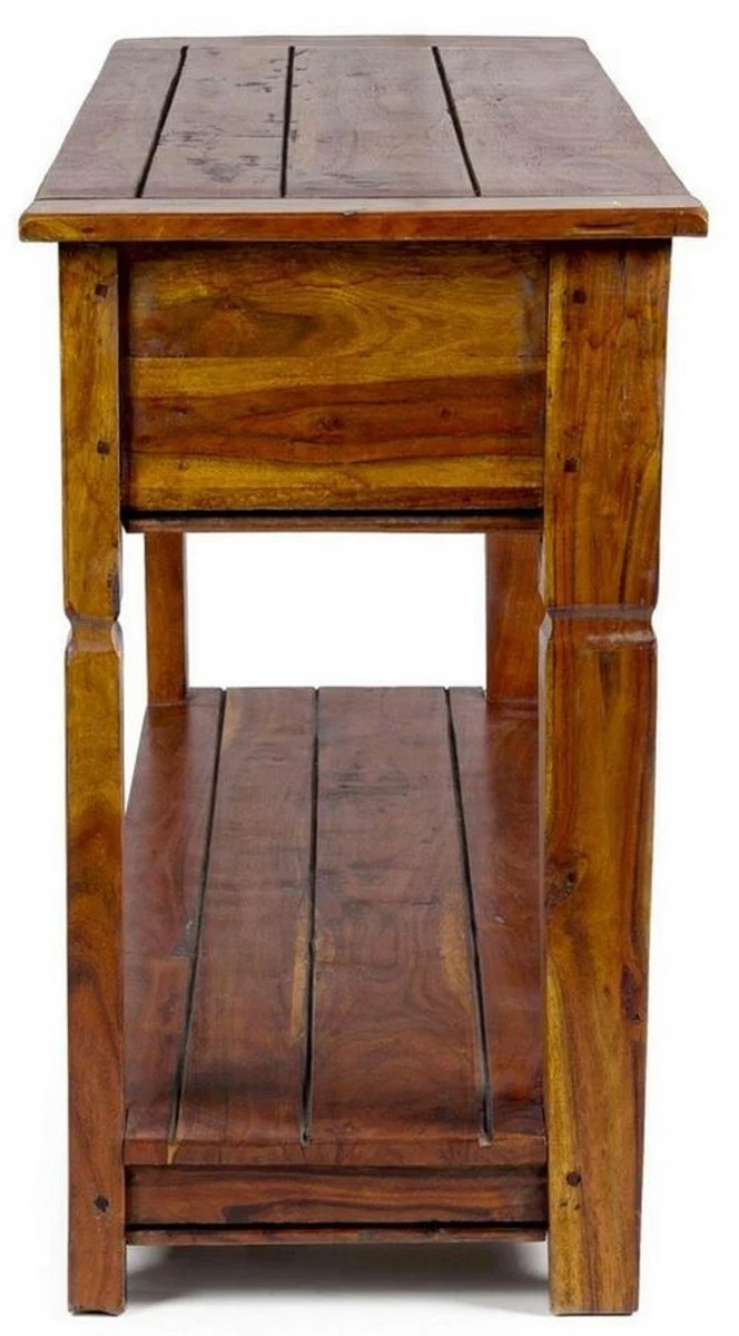 Casa Padrino Landhausstil Konsole Braun / Naturfarben 150 x 45 x H. 78 cm - Rustikaler Massivholz Konsolentisch mit 4 Schubladen - Rustikale Möbel - Massivholz Möbel - Landhausstil Möbel