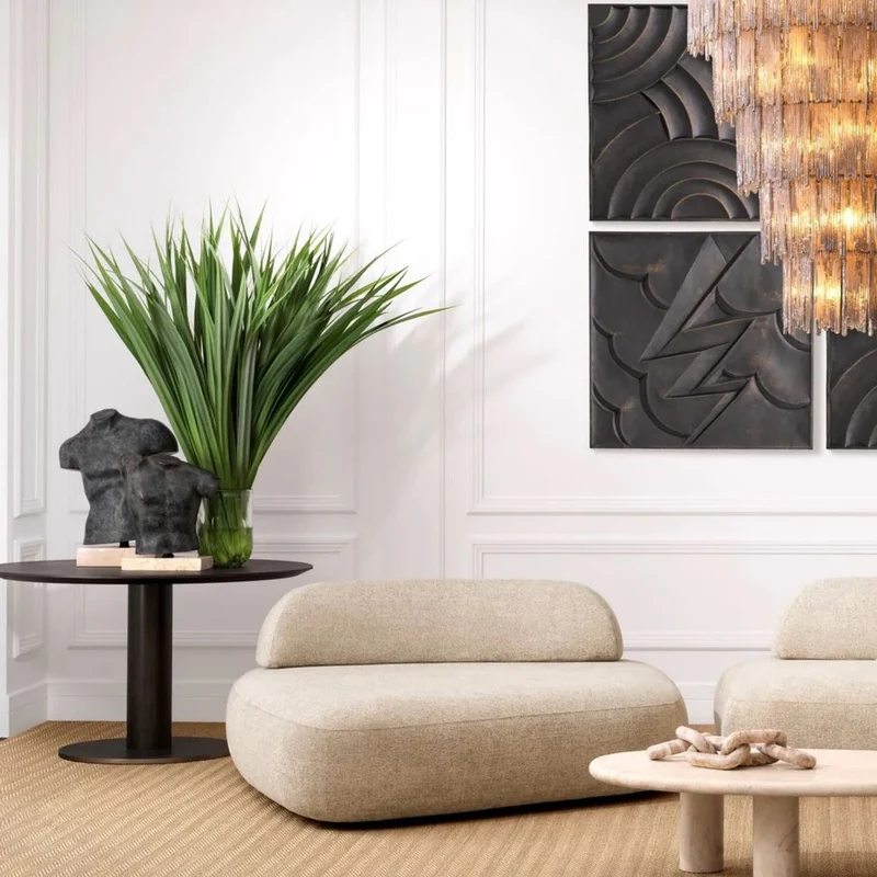 Casa Padrino Luxus Deko Torso Skulptur Antik Bronze / Beige 50 x 23 x H. 66 cm - Metall Deko Figur mit Marmorsockel - Wohnzimmer Deko - Schreibtisch Deko - Büro Deko - Deko Accessoires