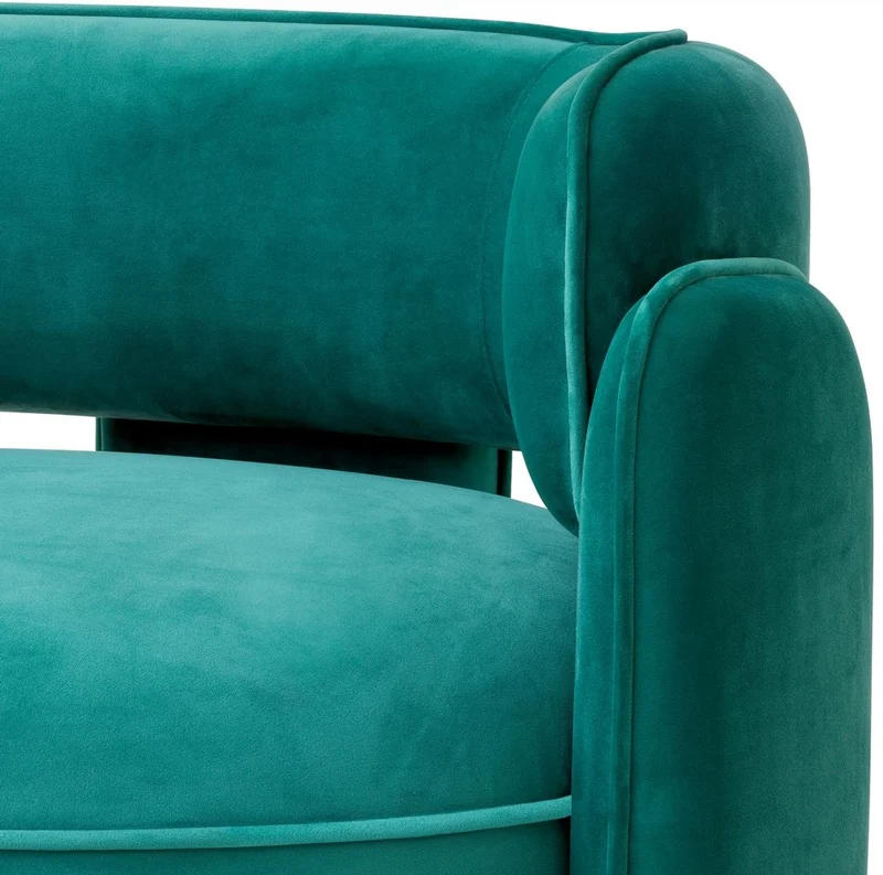 Casa Padrino Luxus Samt Sessel Türkis 80 x 71 x H. 68,5 cm - Wohnzimmer Sessel - Hotel Sessel - Wohnzimmer Möbel - Luxus Möbel - Wohnzimmer Einrichtung - Luxus Einrichtung - Möbel Luxus
