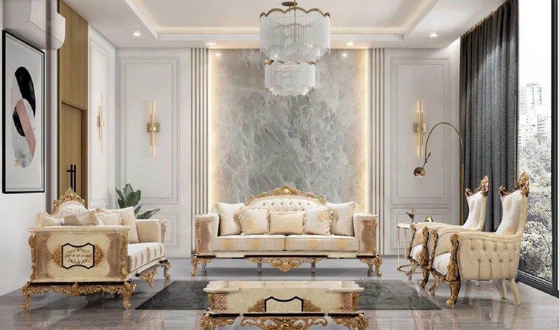 Casa Padrino Luxus Barock Couchtisch Creme / Beige / Schwarz / Gold - Prunkvoller Barockstil Wohnzimmertisch - Barockstil Wohnzimmer Möbel - Barock Möbel - Luxus Möbel im Barockstil