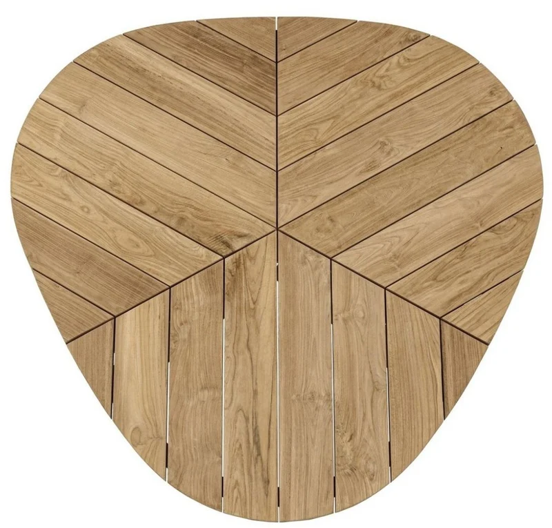 Casa Padrino Luxus Gartentisch Naturfarben / Schwarz Ø 160 x H. 77 cm - Garten Esstisch mit Teakholz Tischplatte und Aluminium Beinen - Garten & Terrassen Tisch - Luxus Garten & Terrassen Möbel