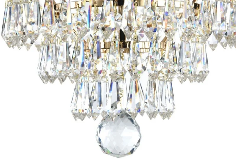 Casa Padrino Barock Kristall Kronleuchter Antik Gold Ø 100 x H. 68,8 cm - Runder Barockstil Kronleuchter - Barock Wohnzimmer Kronleuchter - Edel & Prunkvoll