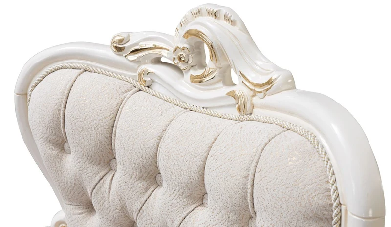 Casa Padrino Luxus Barock Esszimmer Stuhl 8er Set Weiß / Gold - Prunkvolle Barockstil Küchen Stühle - Luxus Esszimmer Möbel im Barockstil - Barock Esszimmer Möbel - Barockstil Möbel