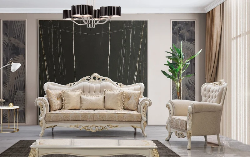 Casa Padrino Luxus Barock Couchtisch Weiß / Gold - Handgefertigter Barockstil Wohnzimmertisch - Luxus Möbel im Barockstil - Barockstil Wohnzimmer Möbel - Barock Einrichtung - Barock Möbel