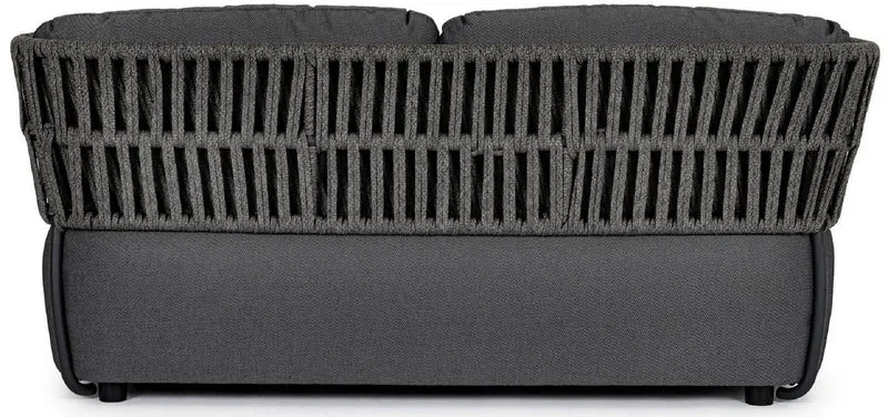Casa Padrino Luxus Gartensofa Anthrazit / Grau / Schwarz 167 x 86 x H. 79 cm - Wetterbeständiges Garten Sofa - Terrassen Sofa - Garten Möbel - Terrassen Möbel - Outdoor Möbel