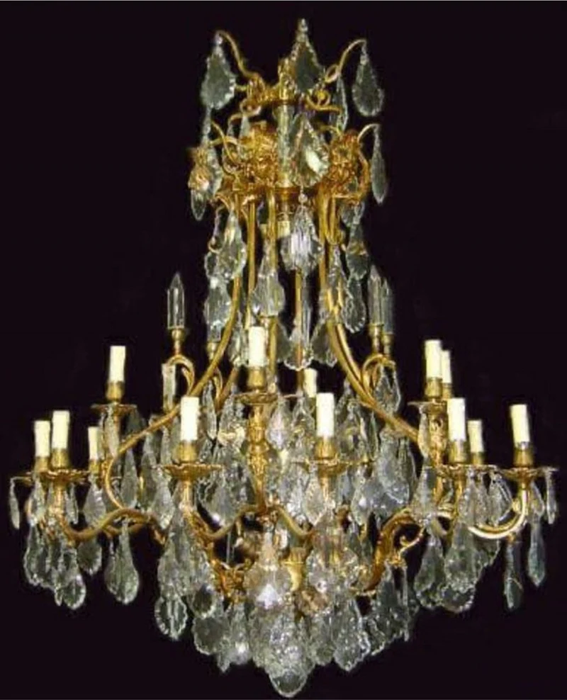 Casa Padrino Luxus Barock Kristall Kronleuchter Gold - Prunkvoller Barockstil Kronleuchter - Wohnzimmer Kronleuchter - Hotel Kronleuchter - Barock Kristall Leuchten - Barock Möbel