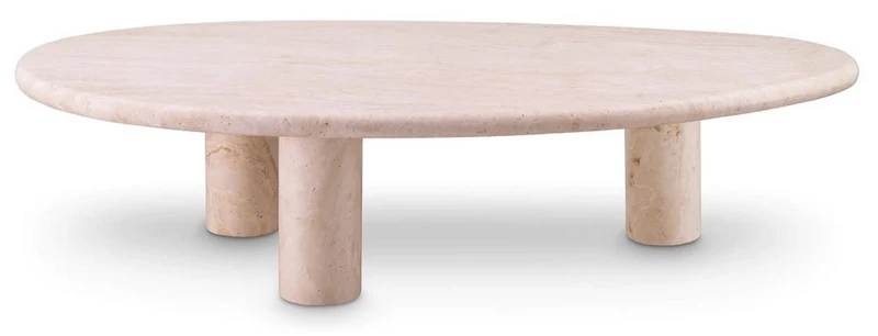 Casa Padrino Luxus Couchtisch Beige 148 x 77 x H. 35,5 cm - Travertin Naturstein Wohnzimmertisch - Wohnzimmer Möbel - Travertin Möbel - Luxus Möbel - Luxus Einrichtung