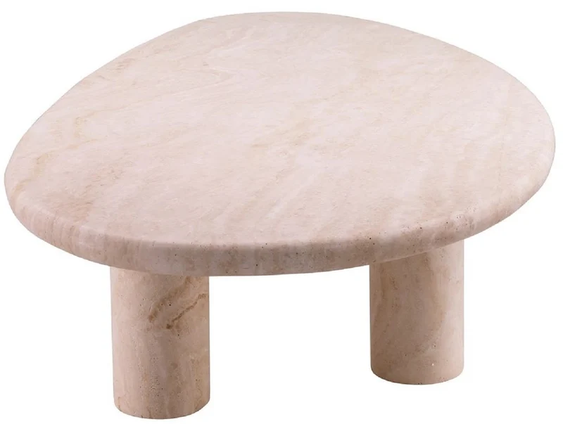 Casa Padrino Luxus Couchtisch Beige 148 x 77 x H. 35,5 cm - Travertin Naturstein Wohnzimmertisch - Wohnzimmer Möbel - Travertin Möbel - Luxus Möbel - Luxus Einrichtung