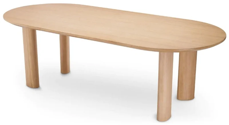 Casa Padrino Luxus Esstisch Naturfarben 244 x 109,5 x H. 77 cm - Ovaler Massivholz Küchentisch - Esszimmer Möbel - Küchen Möbel - Luxus Möbel - Luxus Einrichtung