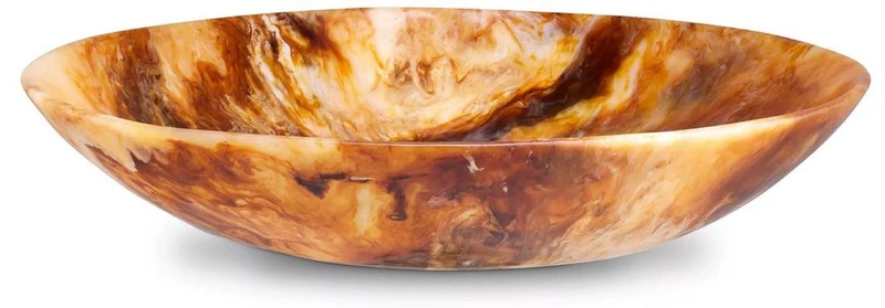 Casa Padrino Luxus Deko Schale Orange Ø 58,5 x H. 11,5 cm - Deko Schüssel - Runde Obstschale - Esstisch Deko - Deko Accessoires - Luxus Accessoires - Luxus Interior - Luxus Qualität