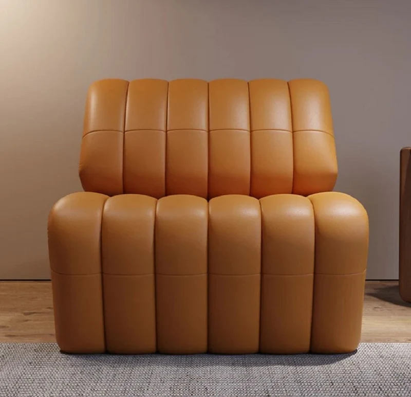 Casa Padrino Luxus Designer Leder Sessel Braun 75 x 135 x H. 80 cm - Echtleder Wohnzimmer Sessel - Hotel Sessel - Wohnzimmer Möbel - Hotel Möbel - Luxus Qualität - Made in Italy