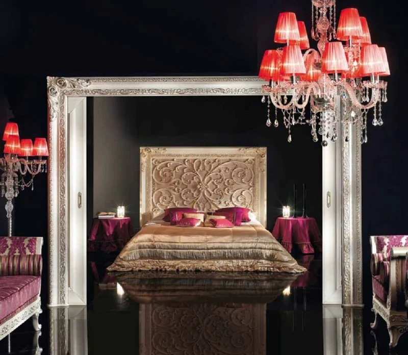Casa Padrino Luxus Barock Kristall Kronleuchter Silber / Rot Ø 80 x H. 90 cm - Prunkvoller Barockstil Kronleuchter mit venzezianischem Glas und Swarovski Kristallglas - Made in Italy