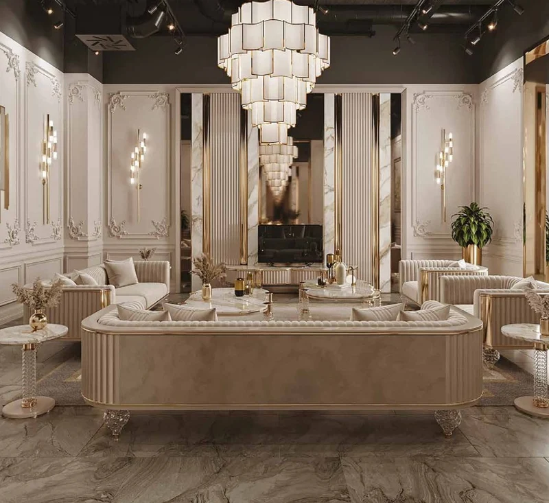 Casa Padrino Luxus Art Deco 3er Sofa Grau / Gold 260 x 96 x H. 75,5 cm - Wohnzimmer Sofa - Wohnzimmer Möbel - Art Deco Möbel - Luxus Möbel - Art Deco Einrichtung - Luxus Einrichtung