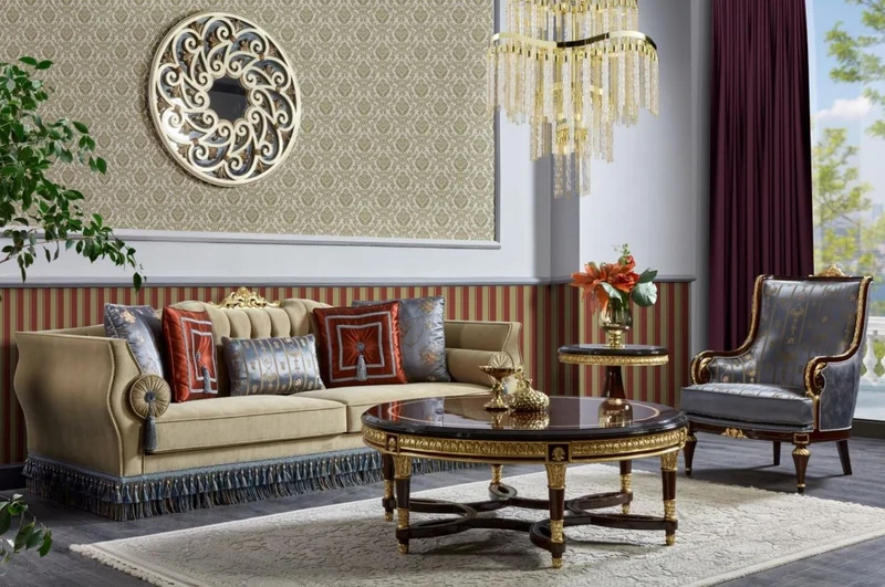 Casa Padrino Luxus Barock Sessel Blau / Dunkelbraun / Gold - Prunkvoller Wohnzimmer Sessel - Barockstil Wohnzimmer Möbel - Luxus Möbel im Barockstil - Barock Einrichtung - Edel & Prunkvoll