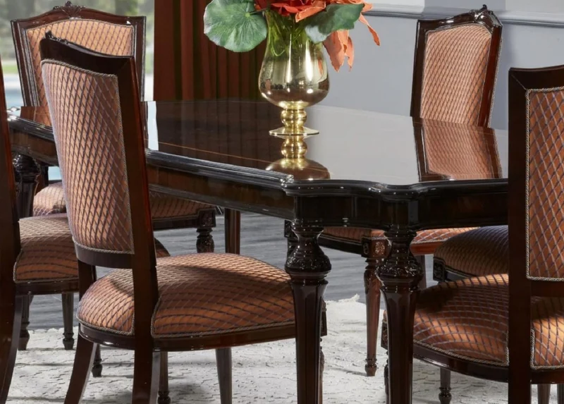 Casa Padrino Luxus Barock Esstisch Dunkelbraun - Handgefertigter Massivholz Esszimmertisch - Luxus Esszimmer Möbel im Barockstil - Barock Möbel - Barock Einrichtung