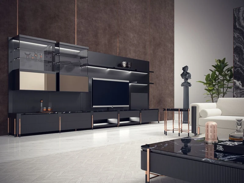 Casa Padrino Luxus Beistelltisch Schwarz / Matt Schwarz / Kupfer 59 x 59 x H. 55 cm - Quadratischer Tisch mit Marmorplatte - Wohnzimmer Möbel - Hotel Möbel - Luxus Möbel