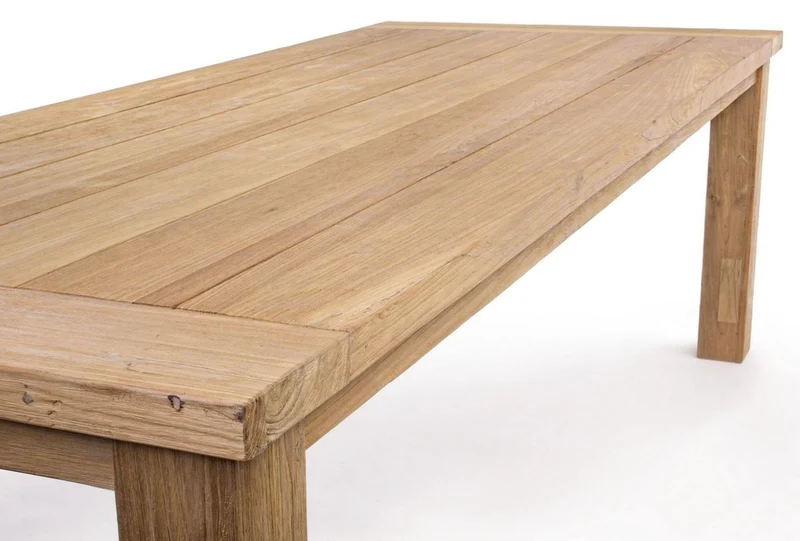 Casa Padrino Luxus Gartentisch Naturfarben 240 x 100 x H. 77 cm - Rechteckiger Garten Esstisch aus recyceltem Teakholz - Teakholz Garten Möbel - Luxus Garten Möbel