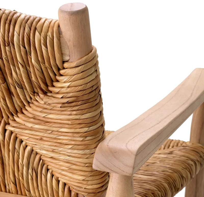 Casa Padrino Luxus Sessel Naturfarben 60,5 x 74 x H. 71 cm - Wohnzimmer Sessel - Hotel Sessel - Wohnzimmer Möbel - Luxus Möbel - Wohnzimmer Einrichtung - Luxus Einrichtung - Möbel Luxus